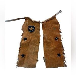 Vintage Kids Suede Leather Cowboy costume chaps Costume Play